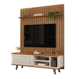Rack Bistrol 1 Porta com Painel para Tv Ate 50 Polegadas Pratic Freijó e Off White 143cm - 2