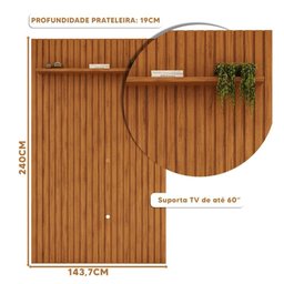 Rack Bistrol 1 Porta com Painel para Tv Ate 50 Polegadas Pratic Freijó e Off White 143cm - 5