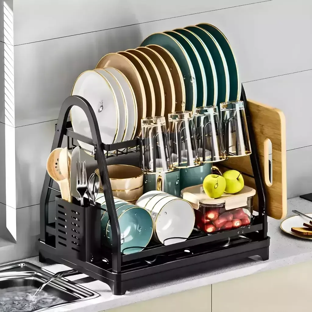 Escorredor e Organizador de Louças Inox Preto - 2