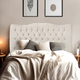 Cabeceira de Cama Box Queen 160cm Dunas - Veludo Bege Claro. - 3
