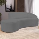 Ver imagem 2 de Sofá 3 Lugares Curvo Sala de Estar Living Firenze Direito D02 Corano Cinza 180 cm C-03 - Lyam