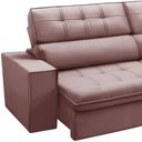 Ver imagem 5 de Sofá 3 Lugares Retrátil Reclinável Chaise Direito 243cm Solin F04 Veludo Rosê - Lyam Decor