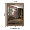 Ver imagem 4 de Guarda-roupa Solteiro Madesa Dallas Plus 2 Portas de Correr de Espelho 4 Gavetas com Pés - Rustic