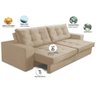 Sofá Retrátil e Reclinável 2 Lugares 1,70m com Molas Madrid Suede Bege Mirra Decor - 2