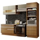 Ver imagem 3 de Armário de Cozinha Completa 290cm Rustic/Rustic/Crema Cristal Madesa 09