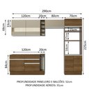 Ver imagem 4 de Armário de Cozinha Completa 290cm Rustic/Rustic/Crema Cristal Madesa 09