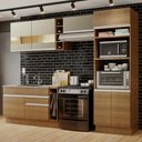 Ver imagem 1 de Armário de Cozinha Completa 290cm Rustic/Rustic/Crema Cristal Madesa 09
