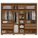 Ver imagem 4 de Guarda Roupa Casal Araguaia e Cômoda Georgia Carvalho Fendi com Espelho - Moval