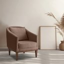 Ver imagem 1 de Poltrona Fixa Agatha Tecido Veludo Pés Imbuia