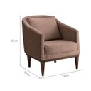 Ver imagem 3 de Poltrona Fixa Agatha Tecido Veludo Pés Imbuia