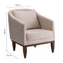 Ver imagem 3 de Poltrona Fixa Agatha Tecido Linho Pés Imbuia