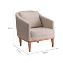 Ver imagem 3 de Poltrona Fixa Agatha Tecido Linho Pés Natural