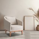 Ver imagem 1 de Poltrona Fixa Agatha Tecido Linho Pés Natural