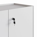 Ver imagem 6 de Armário Baixo 80cm com 2 Portas e Tampo Embutido para Escritório Corporate Cinza