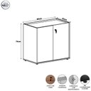 Ver imagem 3 de Armário Baixo 80cm com 2 Portas e Tampo Embutido para Escritório Corporate Cinza