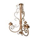 Ver imagem 3 de Lindo Pendente em Ferro Design Rústico com Cúpulas de Vidro Pra Sala Libertas Rosas Rococó Dourado c