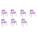 Ver imagem 1 de Kit 7 Cadeiras Infantil Iso, Escola, Base Cinza- Lilas