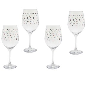 Jogo 4 Taças Vinho Vidro Transparente 600ml - Mini Coração