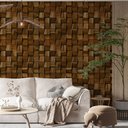 Ver imagem 1 de Papel de Parede Adesivo Cubo de Madeira - 2,5m