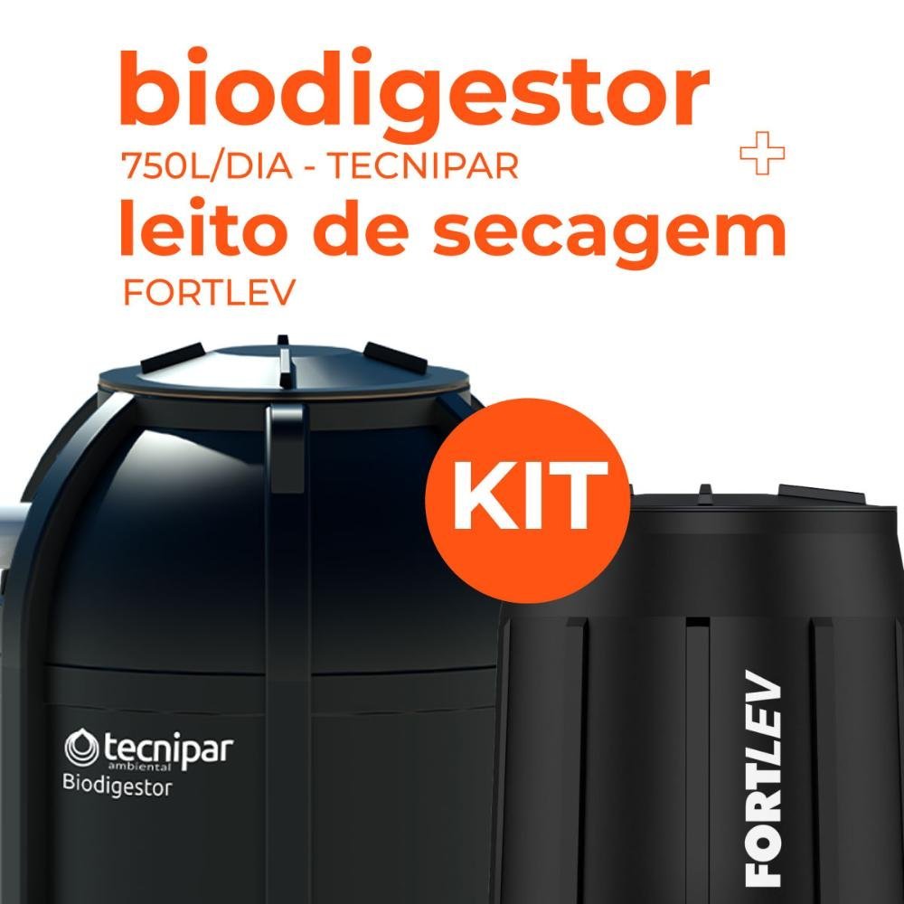 Kit Biodigestor 750l/dia Tecnipar e Leito de Secagem Fortlev - 2