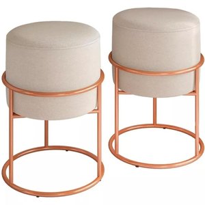 Puff Redondo Argola Cobre: Estilo Industrial e Conforto em Linho Bege | Review Completo Madeira Made