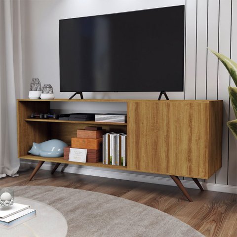 Rack para Tv até 42 Polegadas Seleto 1 Porta Amêndoa - Panorama Móveis