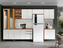 Ver imagem 1 de Cozinha Modulada 7 Peças Luana com Paneleiro Portas de Vidro - Cinamomo/branco Aramóveis