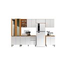 Ver imagem 2 de Cozinha Modulada 7 Peças Luana com Paneleiro Portas de Vidro - Cinamomo/branco Aramóveis
