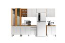Ver imagem 2 de Cozinha Modulada 7 Peças Luana com Paneleiro Portas de Vidro - Cinamomo/branco Aramóveis
