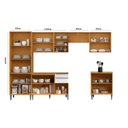 Ver imagem 3 de Cozinha Modulada 7 Peças Luana com Paneleiro Portas de Vidro - Cinamomo/branco Aramóveis