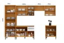 Ver imagem 3 de Cozinha Modulada 7 Peças Luana com Paneleiro Portas de Vidro - Cinamomo/branco Aramóveis