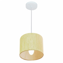 Ver imagem 1 de Lustre Pendente Cilíndrico Vivare Md-4046 Cúpula em Tecido 18x18cm - Bivolt - Rustico Bege - Bivolt