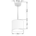 Ver imagem 2 de Lustre Pendente Cilíndrico Vivare Md-4046 Cúpula em Tecido 18x18cm - Bivolt - Rustico Bege - Bivolt