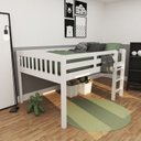 Ver imagem 5 de Cama Casal Alta de Madeira Maciça - Elbrus Branca