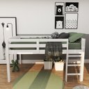 Ver imagem 1 de Cama Casal Alta de Madeira Maciça - Elbrus Branca