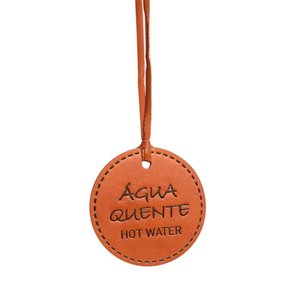 Etiqueta de Identificação Agua Quente em Couro Pu