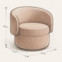 Ver mais imagens de Poltrona Orgânica Bouclé Cinza Escuro para Sala Quarto Recepção Confortável Elegante Divani