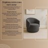 Poltrona Orgânica Bouclé Cinza Escuro para Sala Quarto Recepção Confortável Elegante Divani - 6
