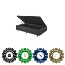 Ver imagem 5 de Cama Box Baú 96x203x34 Solteirão Cm Linho com Pistão a Gás