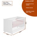Ver imagem 3 de Berço Infantil Max 74cm Branco Brilho - Sallar Home