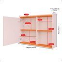 Ver mais imagens de Espelheira de Banheiro Armário Suspenso 1 Porta com Prateleira Organizador Luxo - Off White/ Cinamom