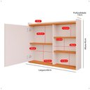 Ver mais imagens de Espelheira de Banheiro Armário Suspenso 1 Porta com Prateleira Organizador Luxo - Off White/ Cinamom