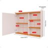 Espelheira de Banheiro Armário Suspenso 1 Porta com Prateleira Organizador Luxo - Off White/ Cinamom - 8