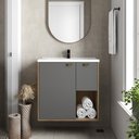 Ver imagem 1 de Balcão para Banheiro Pia 1 Porta 1 Gaveta Grafite Bertolini