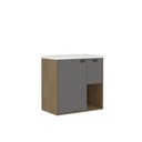 Ver imagem 2 de Balcão para Banheiro Pia 1 Porta 1 Gaveta Grafite Bertolini