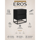 Ver imagem 2 de Mesa de Cabeceira para Quarto Moderna Eros 45cm Estilo Industrial Base de Ferro Preto