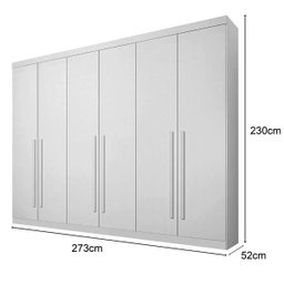Guarda Roupa Gramado Casal com 6 Portas de Abrir 6 Gavetas 100% Mdf:off White/cinamomo - 3