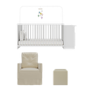 Ver imagem 6 de Berço Cômoda com Colchão, Poltrona de Amamentação e Puff Meu Bebê Multimóveis MP4102 Branco/