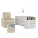 Ver imagem 2 de Berço Cômoda com Colchão, Poltrona de Amamentação e Puff Meu Bebê Multimóveis MP4102 Branco/