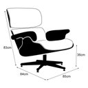 Ver imagem 2 de Poltrona Charles Eames Office Exec Couro Sintético Preto Cor Preto
